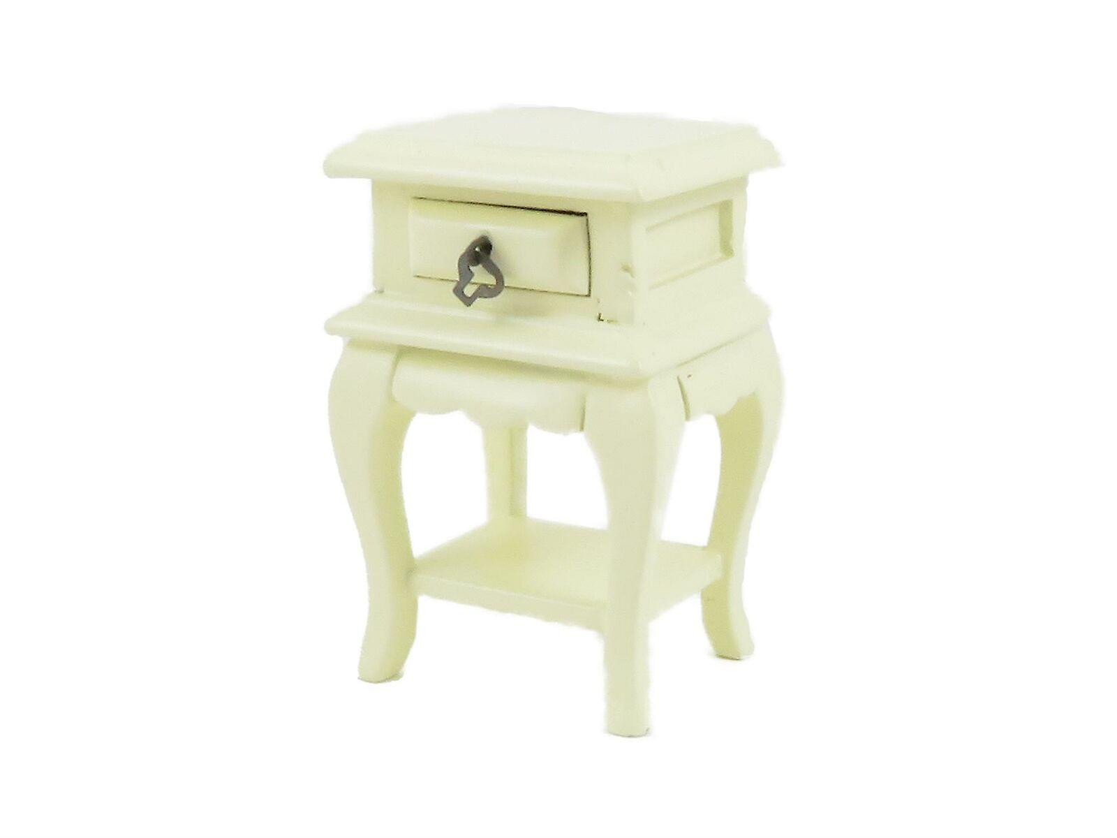 Dolls House French Style Cream Bedside Table Miniature 1:12 Bedroom Furniture