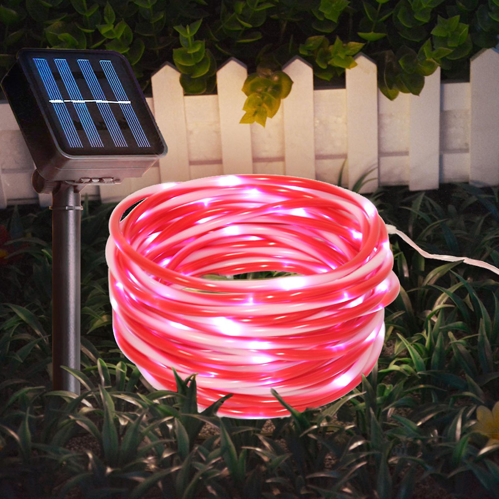 Red 5m Led Solar Tube Light Patio Outdoor Rope Light With Waterproof Male And Female Head Pvc String Light 5m 50 Lights