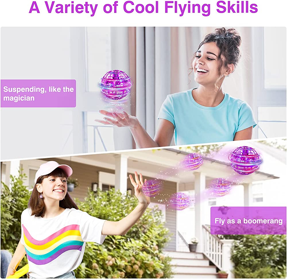 Flying Orb Hand Controlled Ball Toy， Flying Spinner with Endless Tricks，Hand Controlled Boomerang Hover Ball， Cool Toys Gifts for 6 7 8 9 10+ Year Old Boys Girls Teens Indoor Outdoor Toys