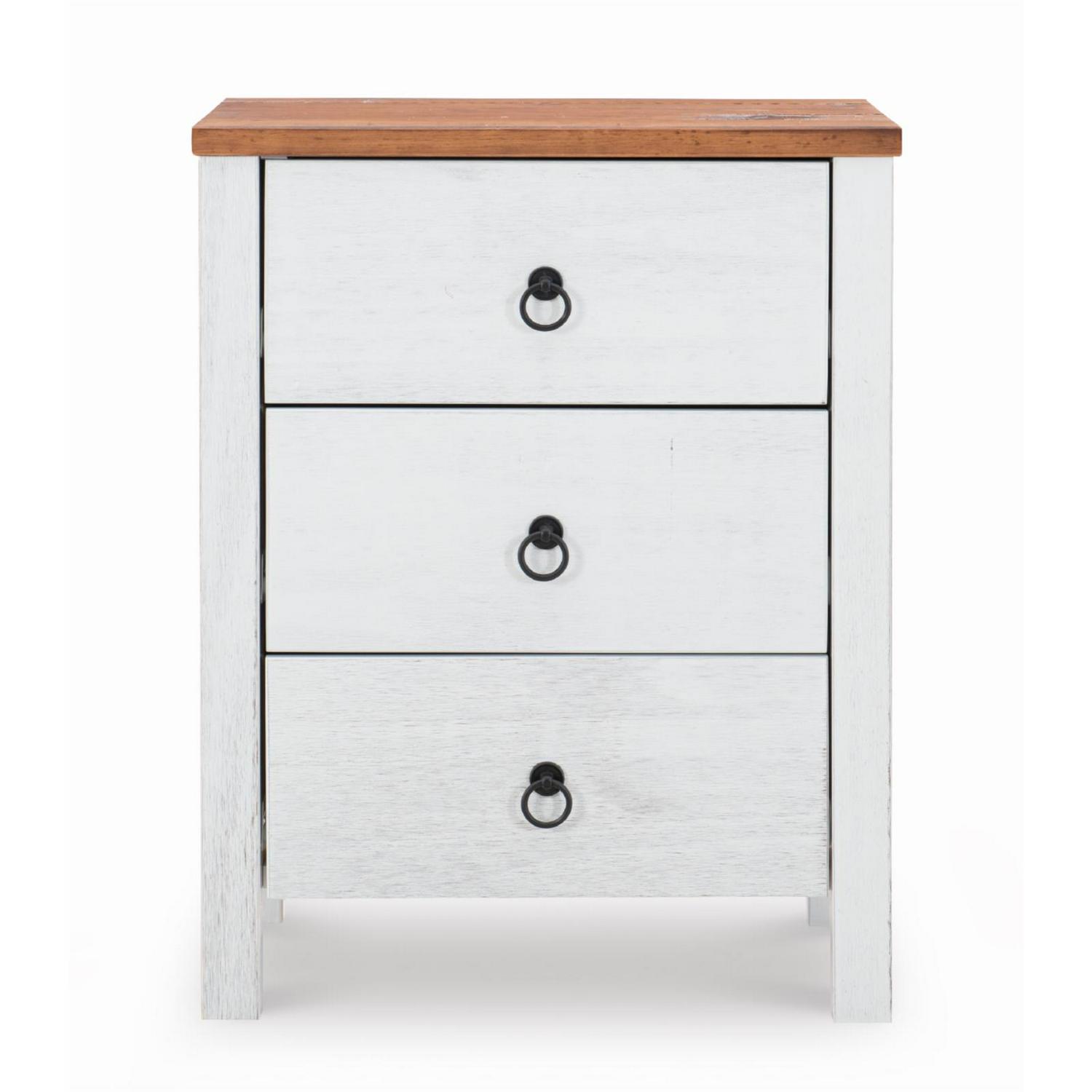 Anson 3Drawer Chest Rustic White and Brown  Crowdfused