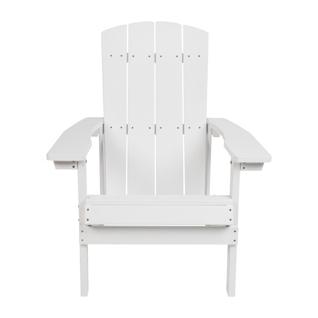 Merrick Lane Set Of 2 Adirondack Patio Chairs With Vertical Lattice Back And Weather Resistant Frame