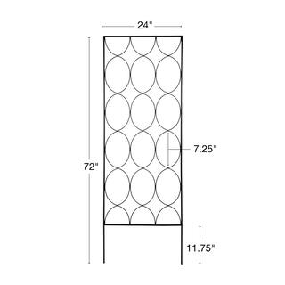 Vigoro 72 in. Black Metal Geometric Trellis 861189VG