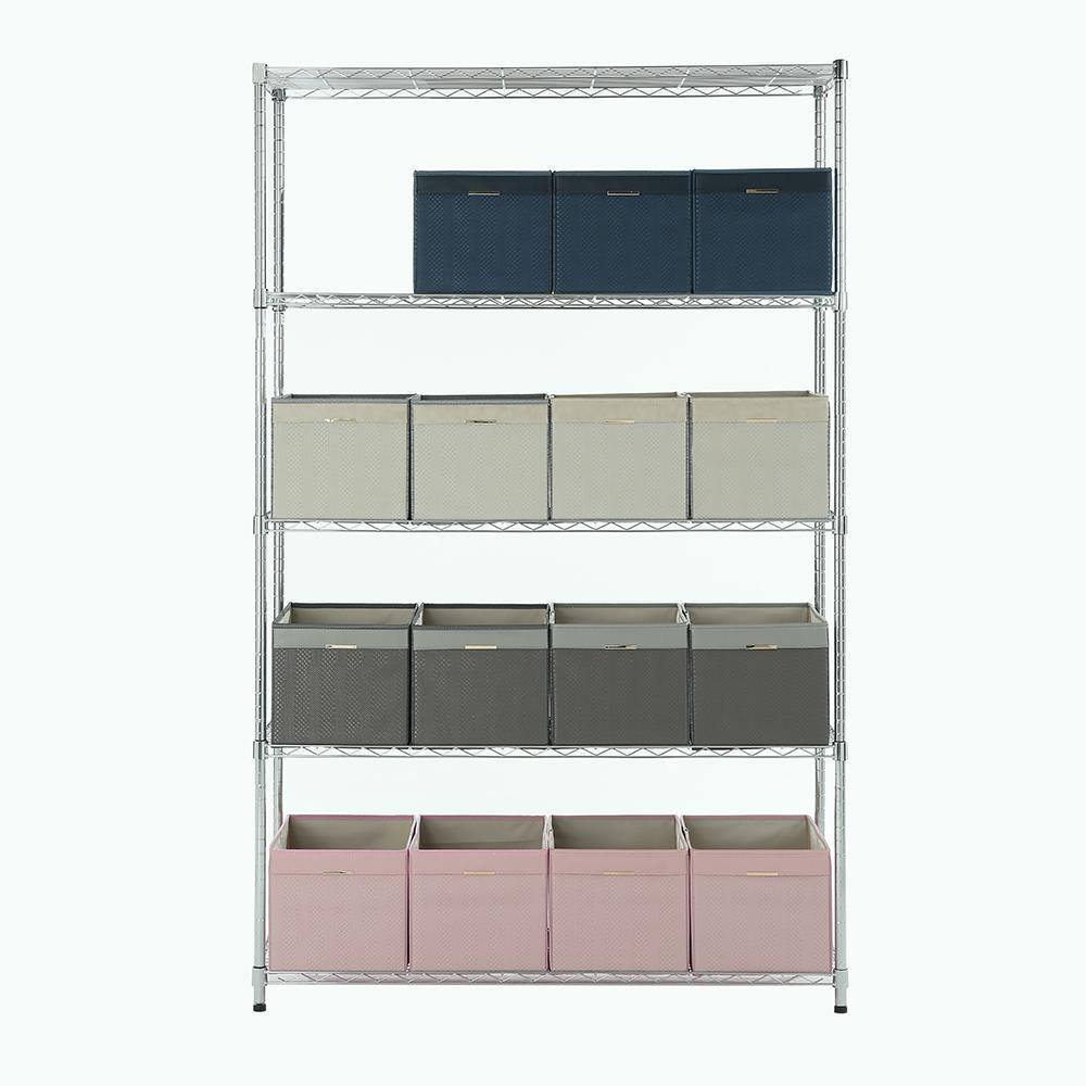 MZG Chrome 5-Tier Steel Shelving (15.7 in. x 45.3 in. x 71.4 in.) 40115181OFH501SG