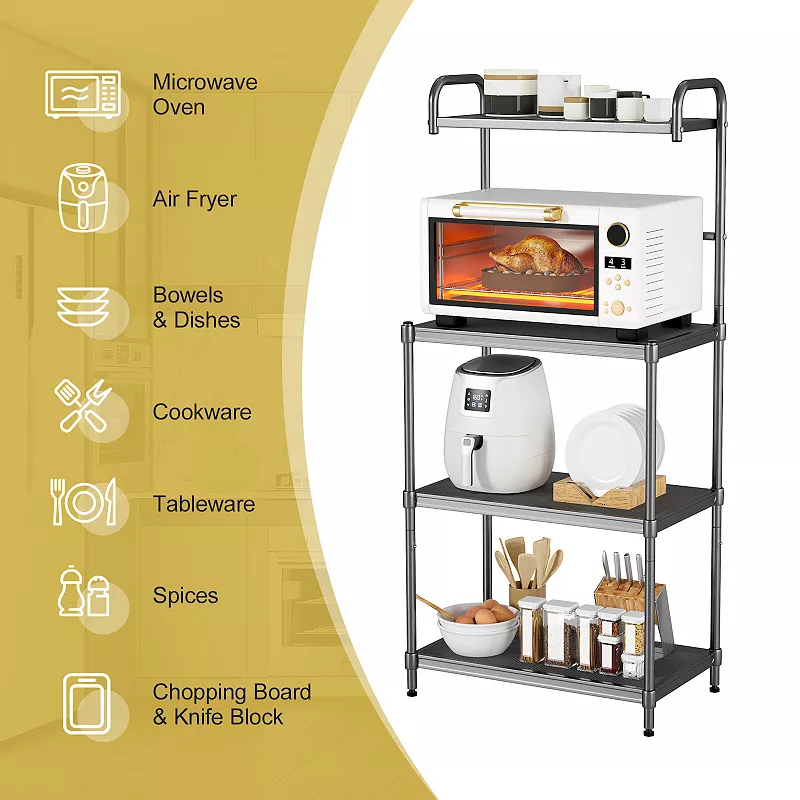 4-Tier Baker's Rack Stand Shelves Kitchen Storage Rack Organizer