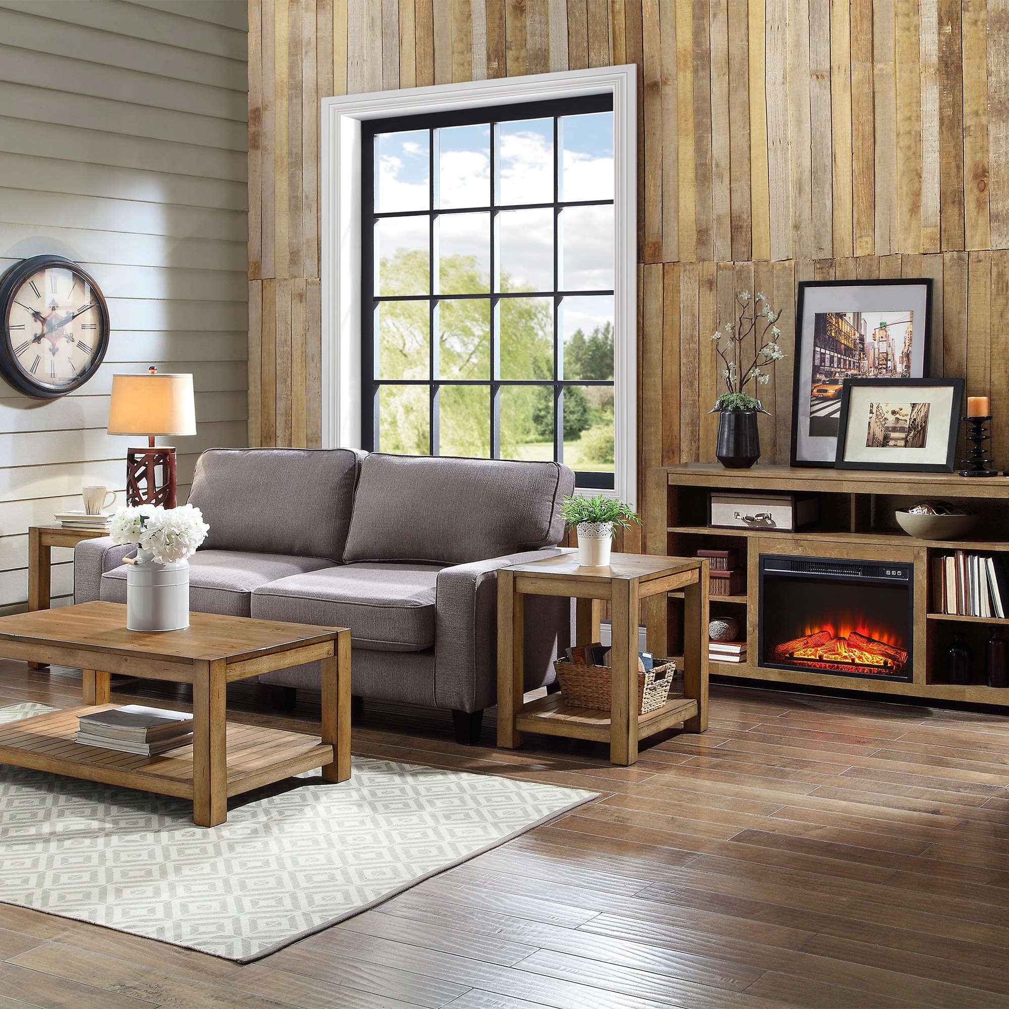 Better Homes and Gardens Bryant Solid Wood Coffee Table， Rustic Maple Brown Finish