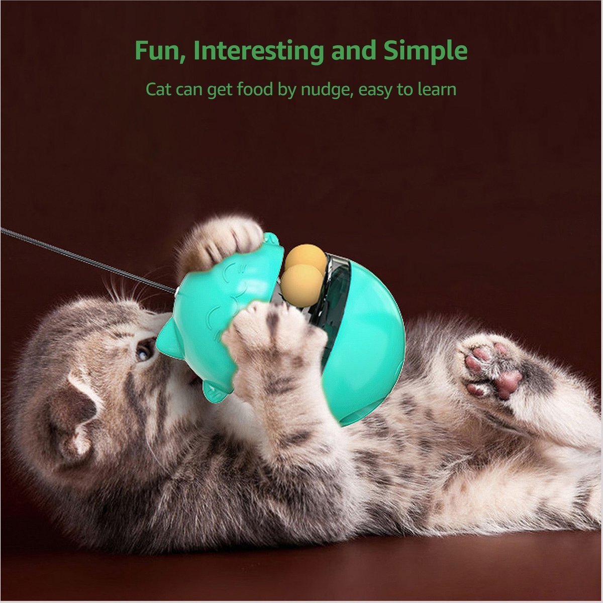 Shele Tumbler Interactive Cat Toy， Green