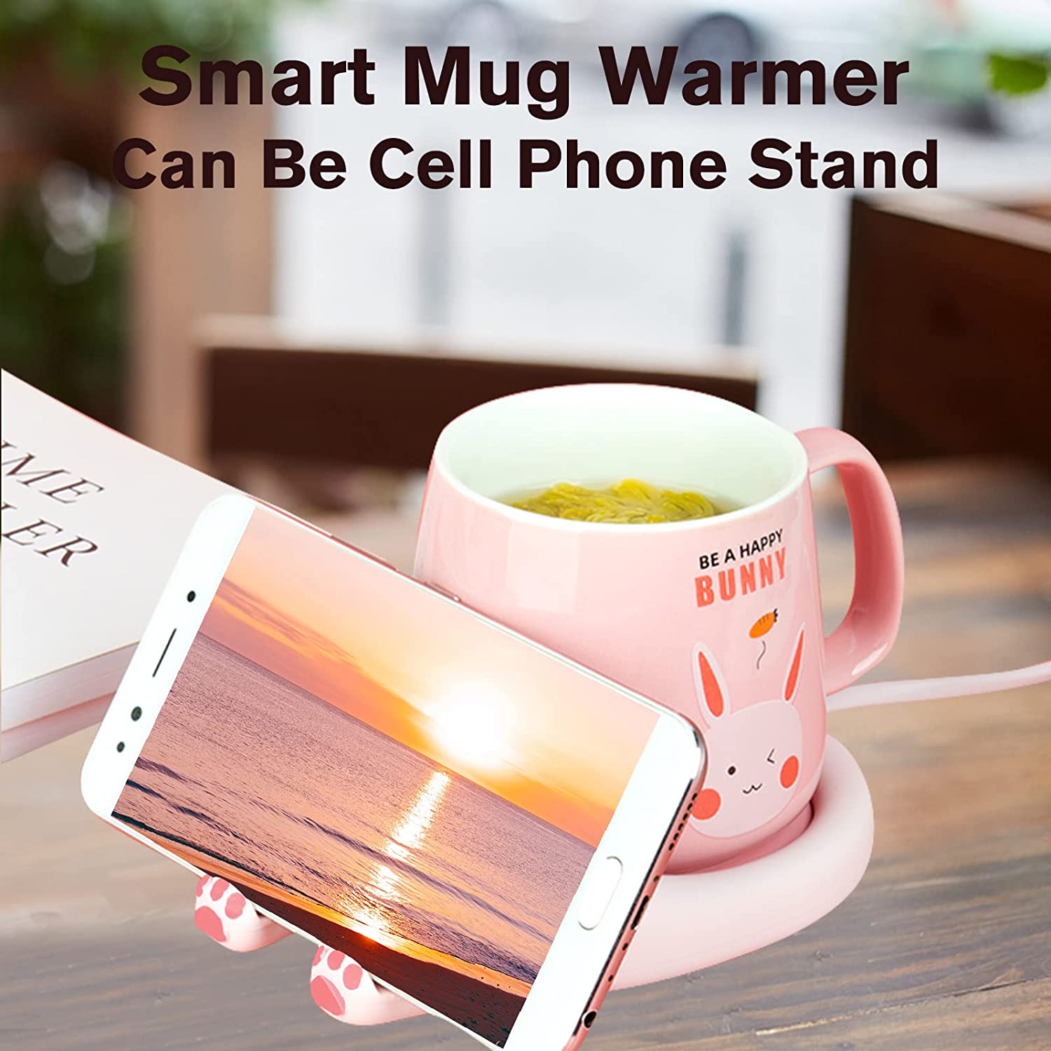 Mug Warmer，Coffee Warmer for Desk Coffee Cup Warmer Auto Shut Off，Smart Candle Warmer With 3 Temp Settings，Electric Beverage Warmer Plate for Coffee，Cocoa，Tea，Water and Milk (Not Include Cup)