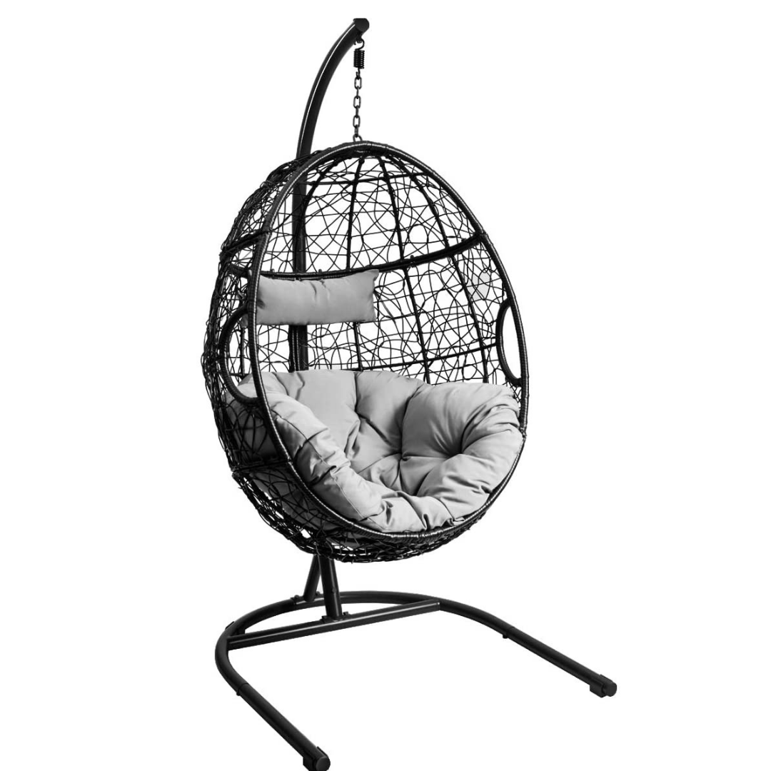 Hanging Egg Chair, Swing Chair with C Hammock Stand Set