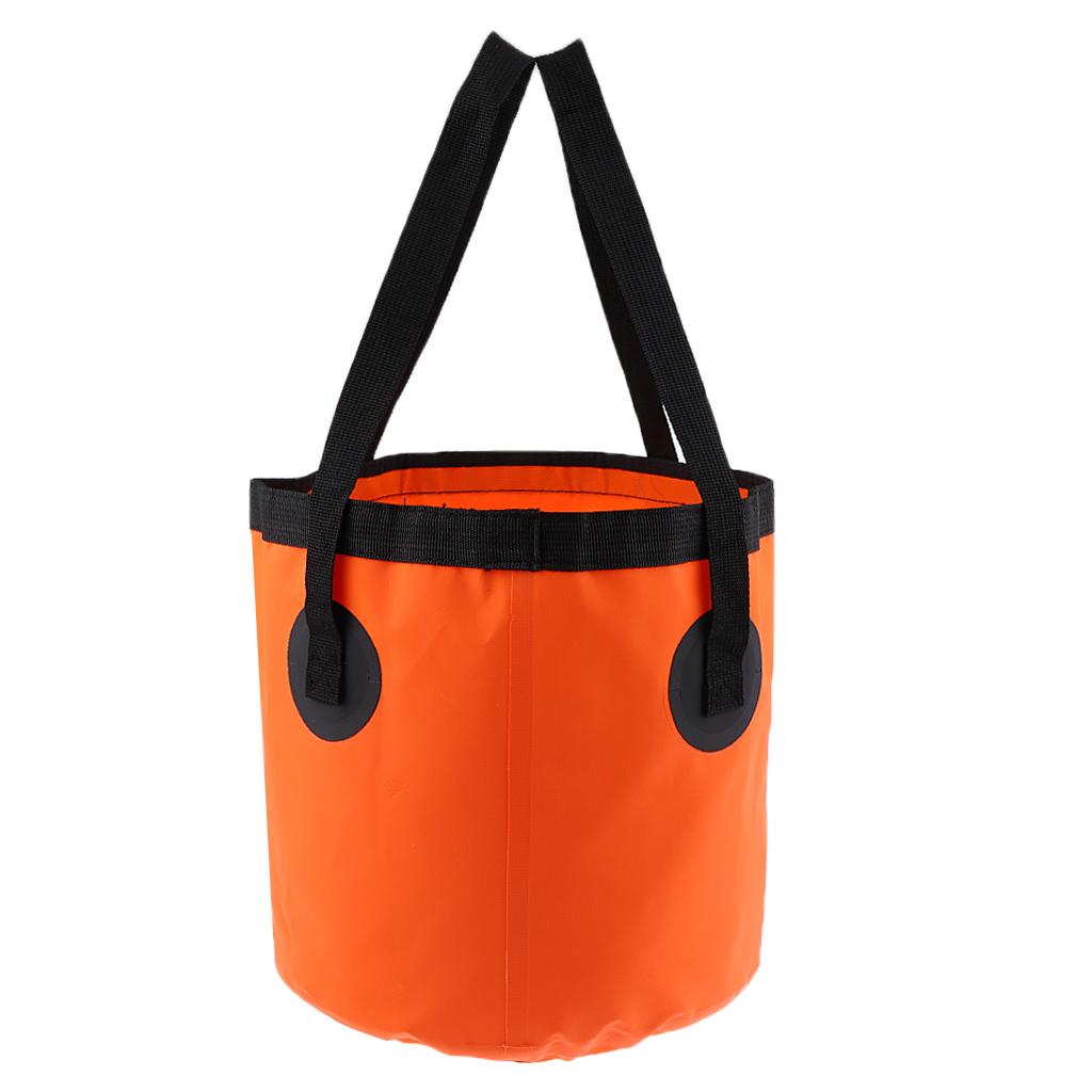 12L 20L Portable Collapsible Washbasin Bucket Camping Fishing Boat Water Fishing Pot - Orange, 12L