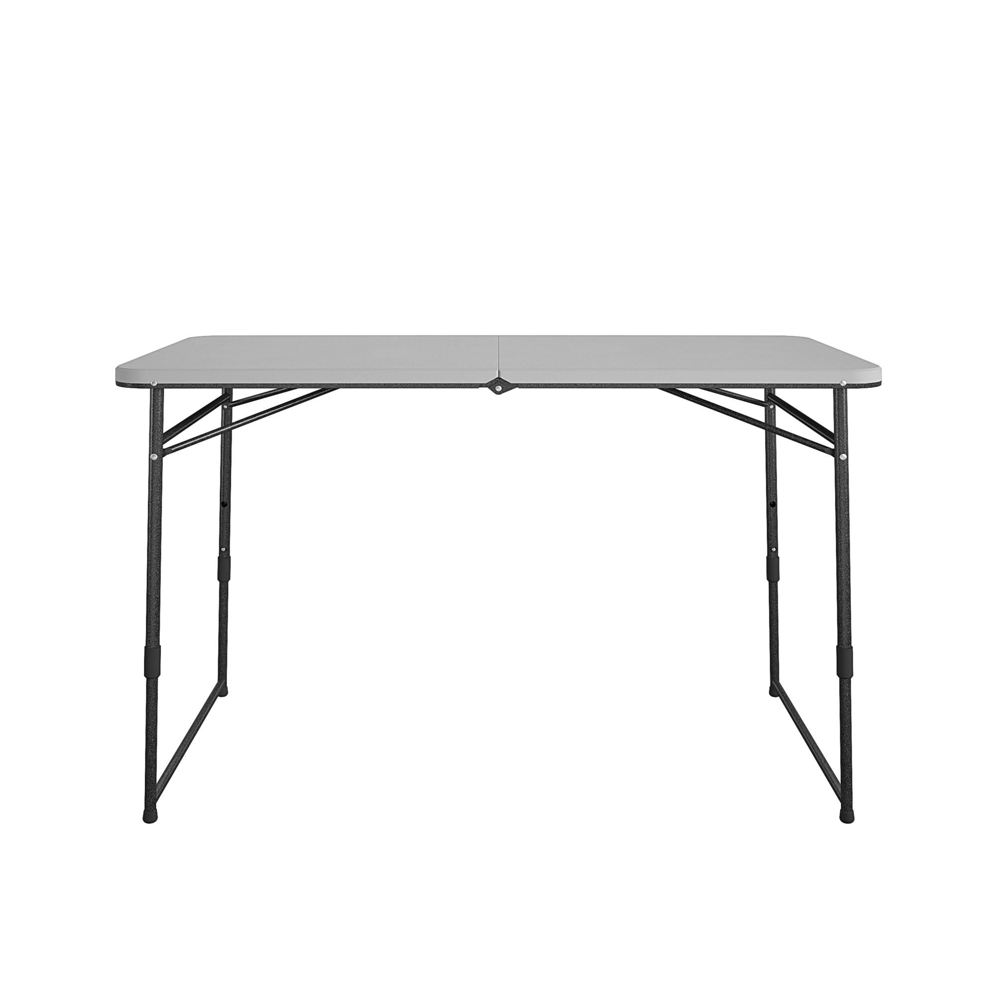 COSCO 4 ft. Fold-in-Half Portable Utility Table, Gray, Indoor/Outdoor, Great for Crafting, Tailgating, & Camping