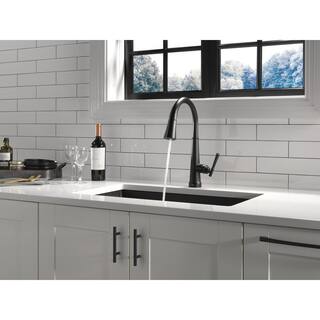 Delta Emmeline Single-Handle Pull-Down Sprayer Kitchen Faucet with Touch2O and ShieldSpray in Matte Black 9182T-BL-DST