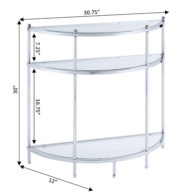 Royal Crest Entryway Table Chrome glass Breighton Home