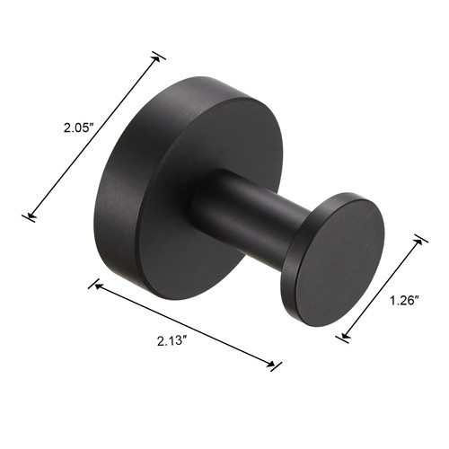 Round Base with Screws  Matte Black Towel Hook  2 ...