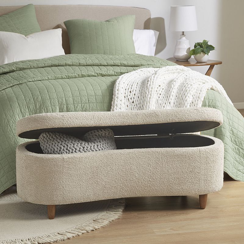 INK+IVY Bailey Boucle Flip Top Storage Ottoman