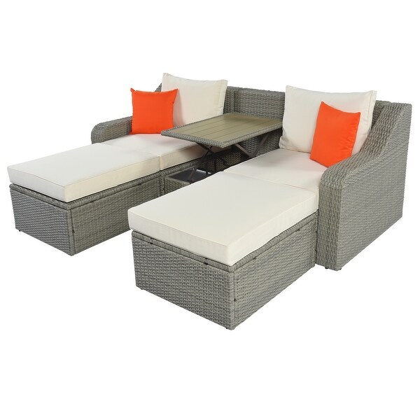 3-Piece Patio Wicker Sofa - Overstock - 35936950