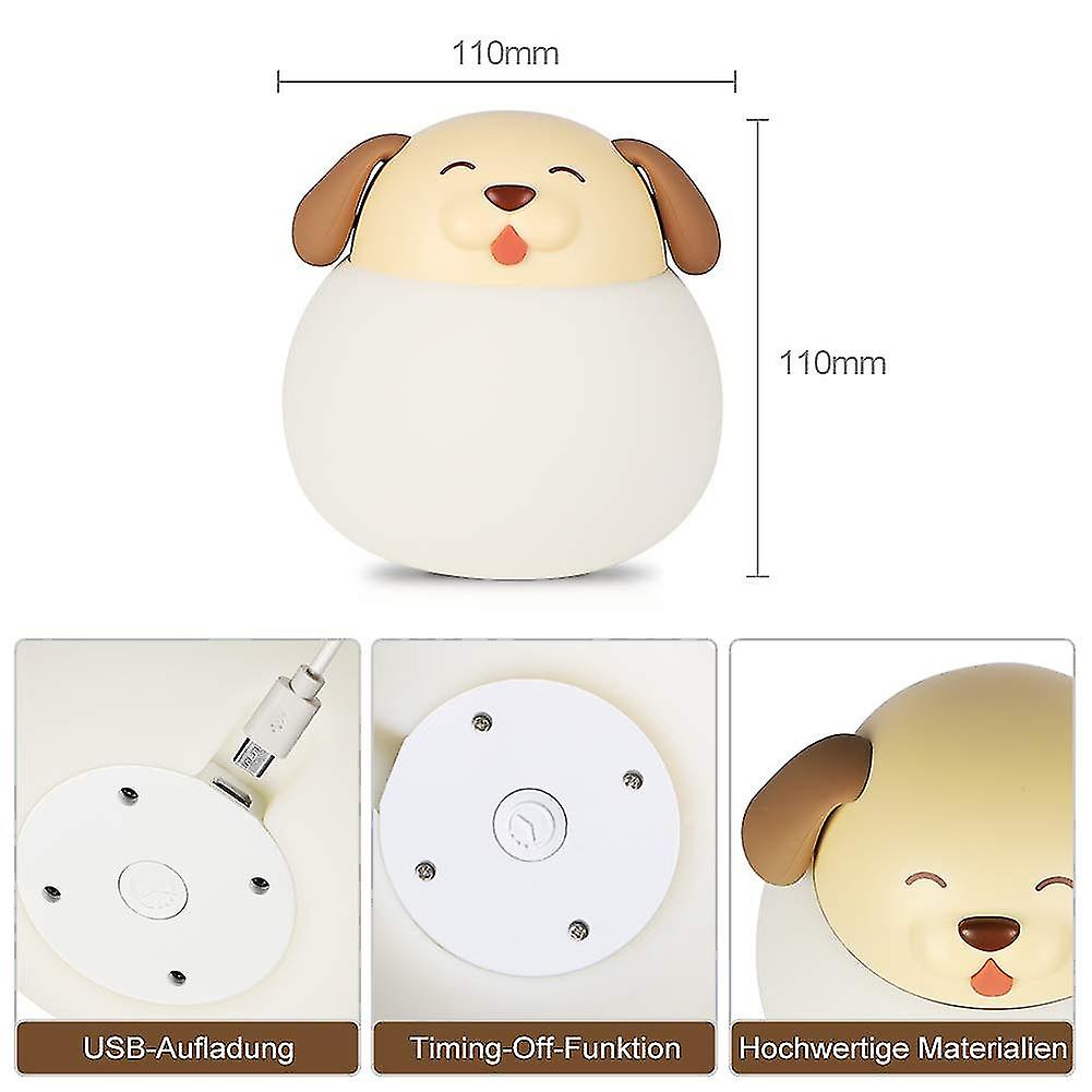 Child Night Light， Baby Night Light With Touch Switch， Timer Color Temperature 1h 1800-6500k， Led Night Light，(puppy)