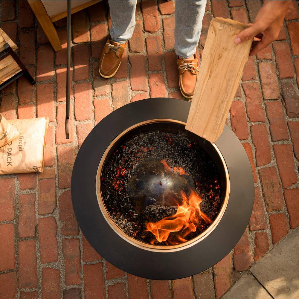 TIKI Smokeless 25 in. Patio Fire Pit Black Metal 1122033