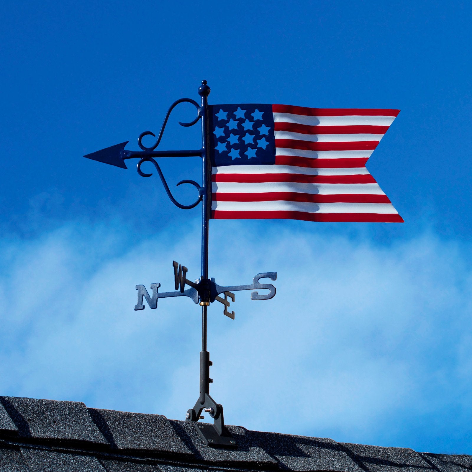 Americana Flag Garden Weathervane - w/Garden Pole by Good Directions