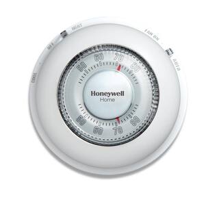 Honeywell Home Round Non-Programmable Thermostat with 1H1C Single Stage Heating and Cooling CT87N