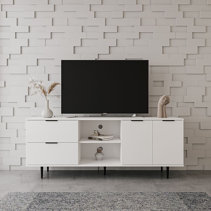 FC Design TV Stand Use in Living Room Furniture ， high quality particle board，White