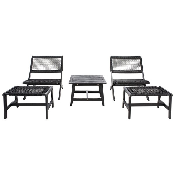 SAFAVIEH Casella Acacia/ Rope Outdoor Chair and Table Set