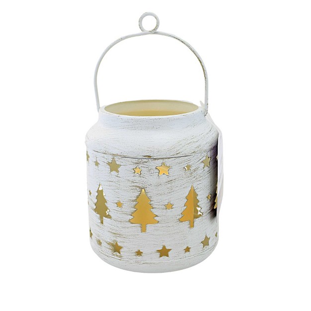 Christmas Metal Winter Lantern Gold Crest Distributing Flameless Candles