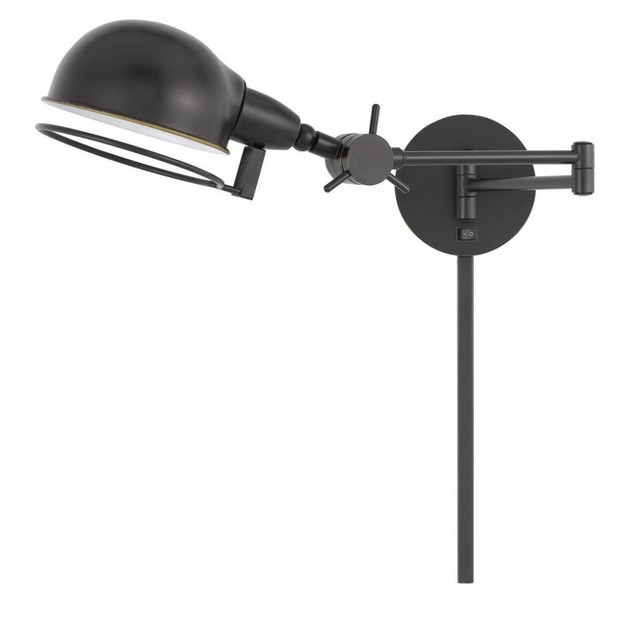 Linthal Swing Arm Wall Lamp With Adjustable Shade Dark Bronze Cal Lighting