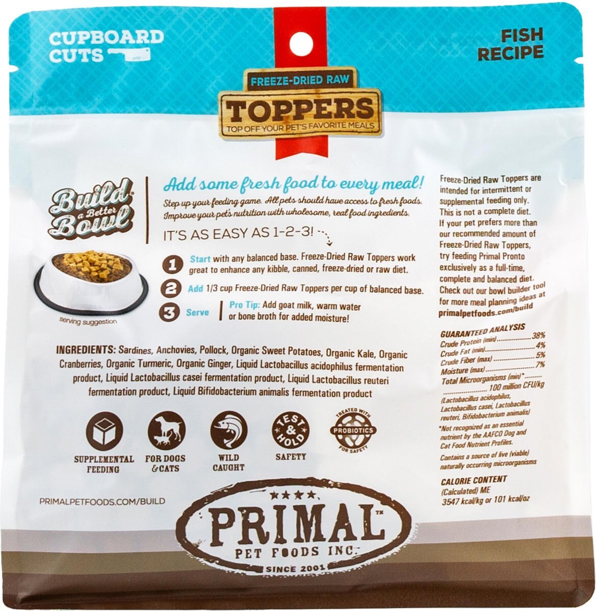 Primal Cupboard Cuts Fish Grain-Free Freeze-Dried Raw Dog Food Topper