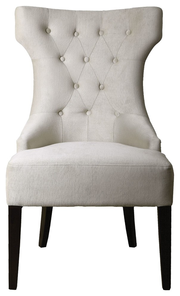 Uttermost Arlette Tufted Wing Chair   Transitional   Armchairs And Accent Chairs   by HedgeApple  Houzz