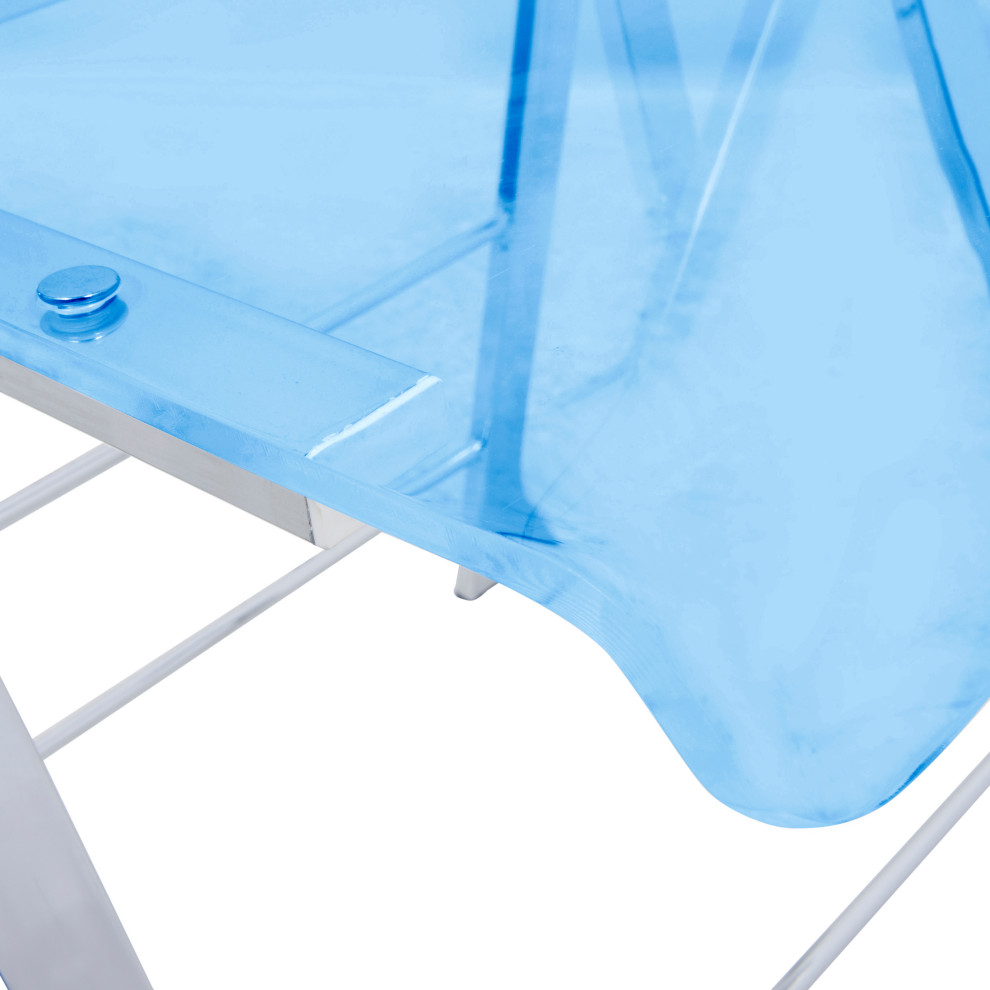 LeisureMod Menno Modern Acrylic Folding Chair Blue   Contemporary   Folding Chairs And Stools   by Uber Bazaar  Houzz