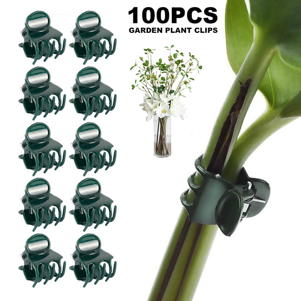 Willstar 100PCS Plant Support Clips Garden Ulable Orchid Stem Clips Flower Spike Clips