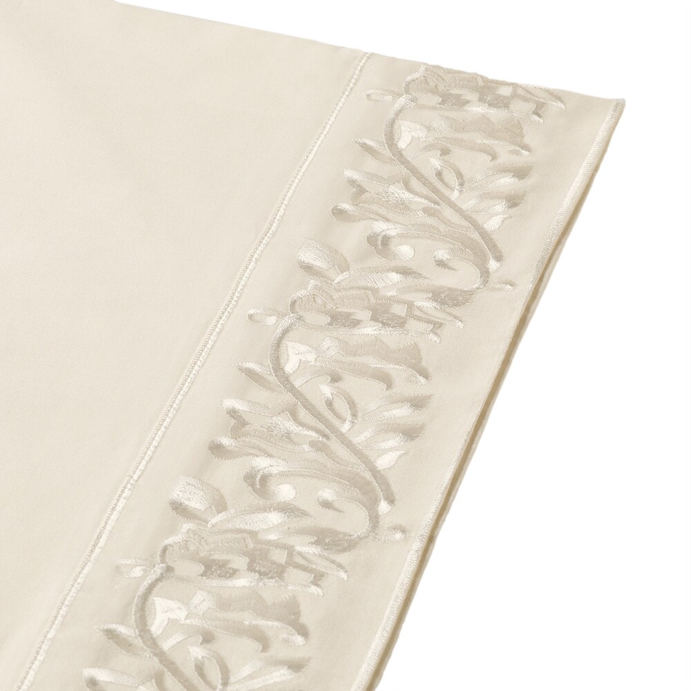 Leaf Embroidered Cotton High Quality Sheet Set