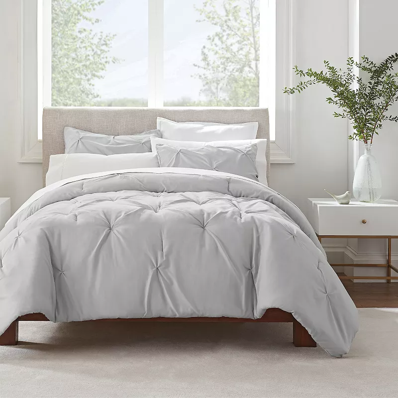 Serta? Simply Clean Antimicrobial Pleated 3-Piece Comforter Set with Shams