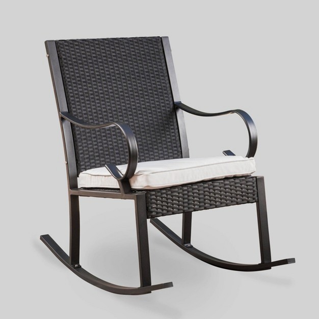 Harmony Wicker Patio Rocking Chair Christopher Knight Home