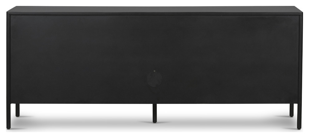 Soto Media Console  Black   Transitional   Entertainment Centers And Tv Stands   by Four Hands  Houzz