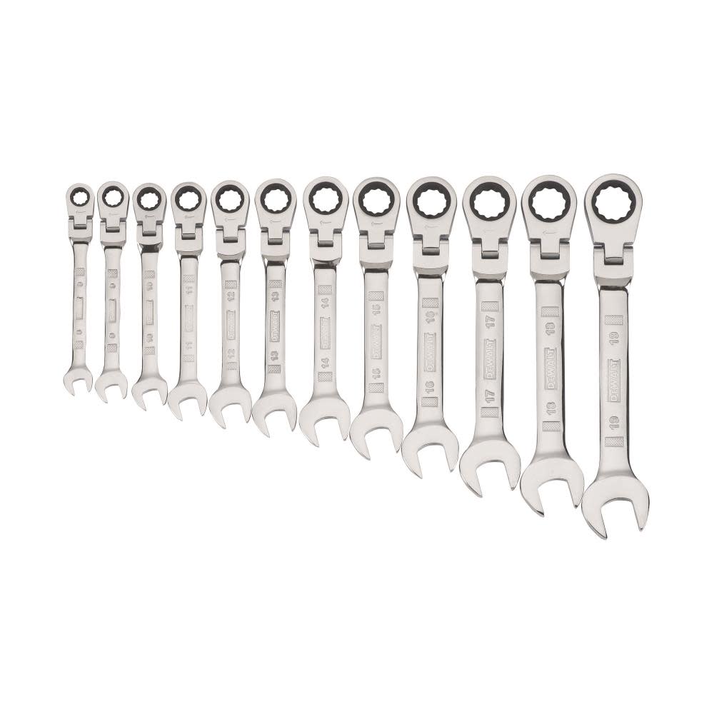 DW 12 piece Flex Head Ratcheting Metric Wrench Set DWMT19229 from DW