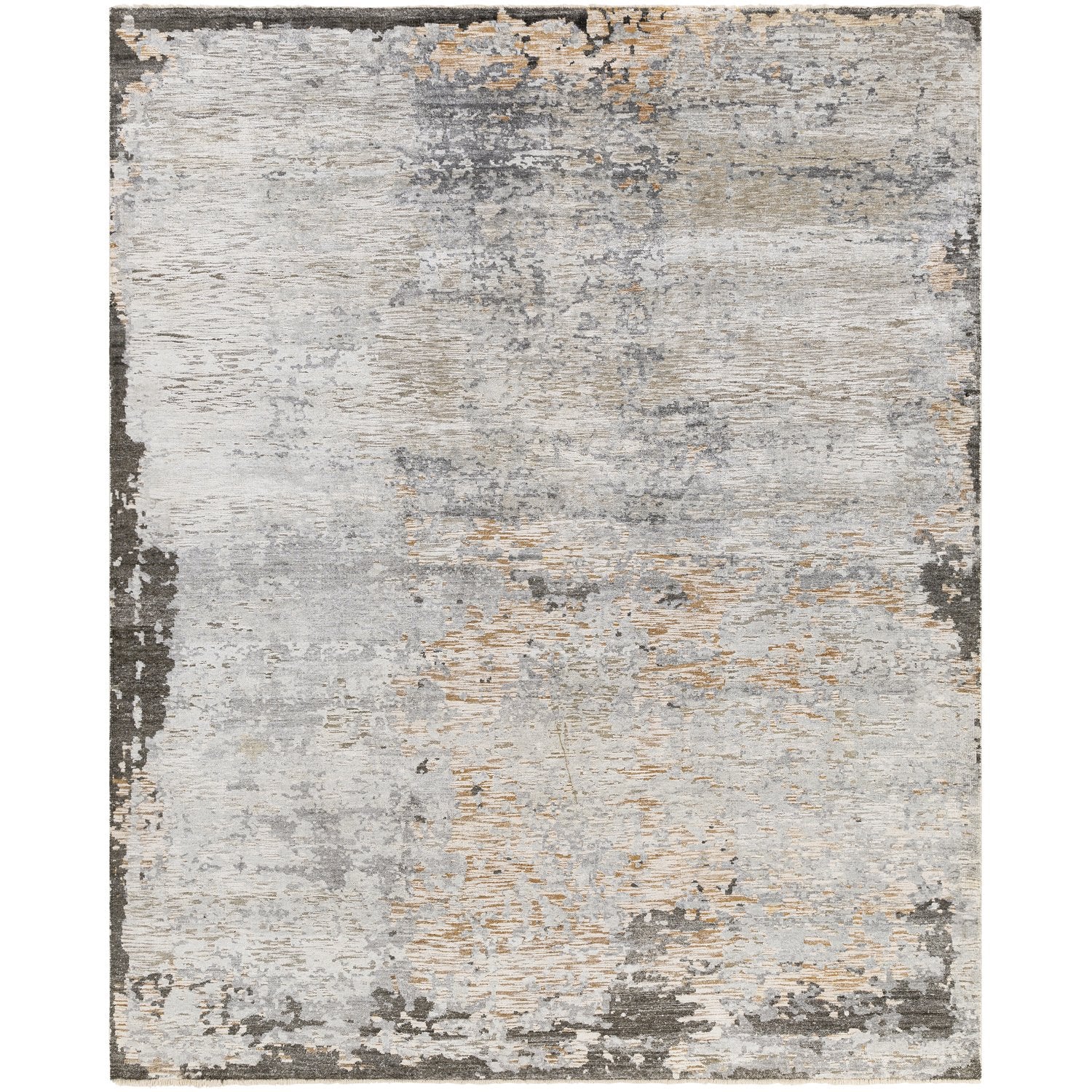 Ocean Hand Knotted Rug in Taupe, Light Gray, Charcoal, Camel, Ivory, Black