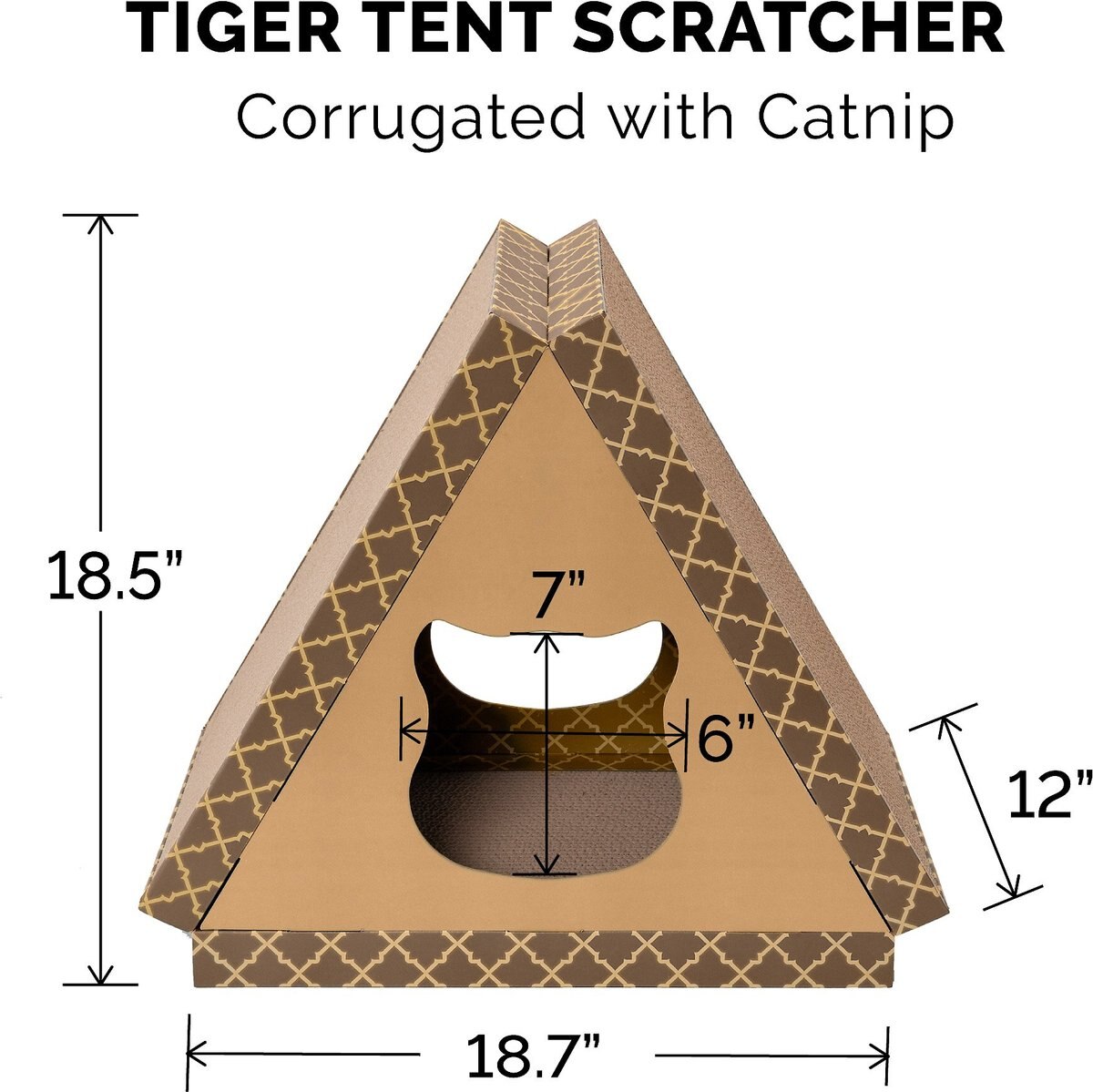 Tiger Tough Tiger Tent Corrugated Cat Scratcher Toy with Catnip