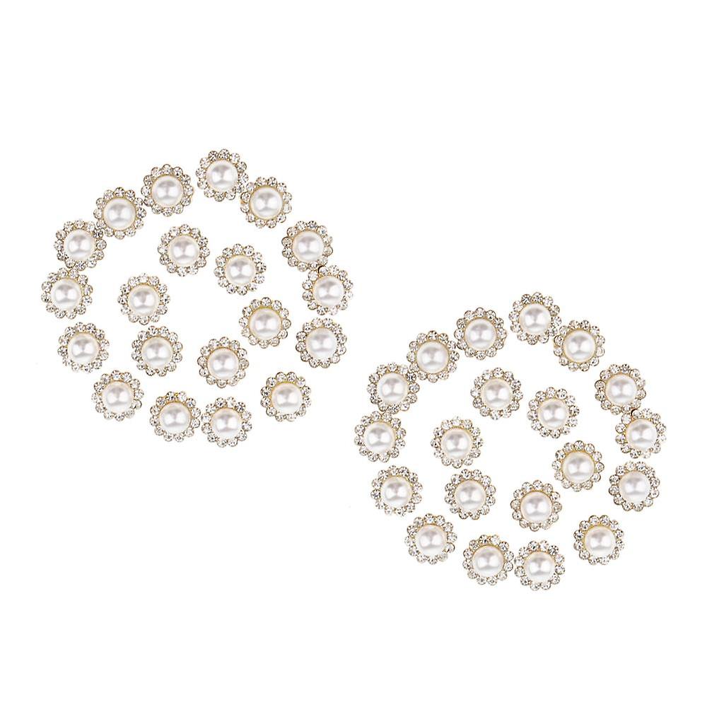 40pcs Faux Pearl Flatback Buttons Embellishment Wedding Jewelry Making 12mm