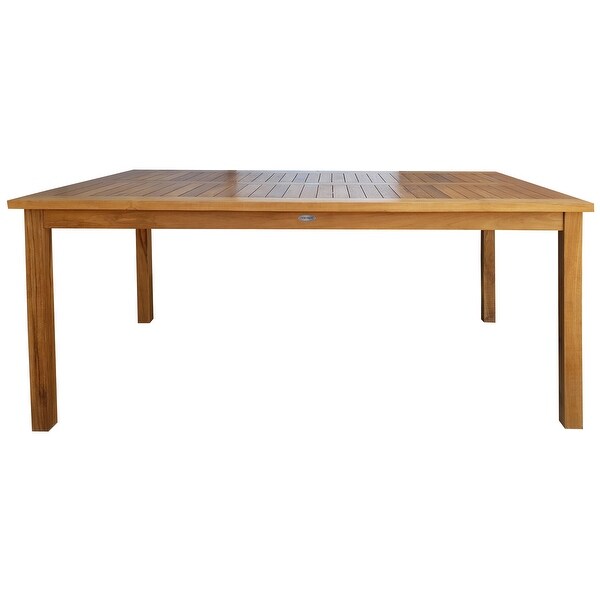 Chic Teak Bermuda Rectangular Teak Wood Patio Bistro Dining Table，63 x 35 inch (table only)