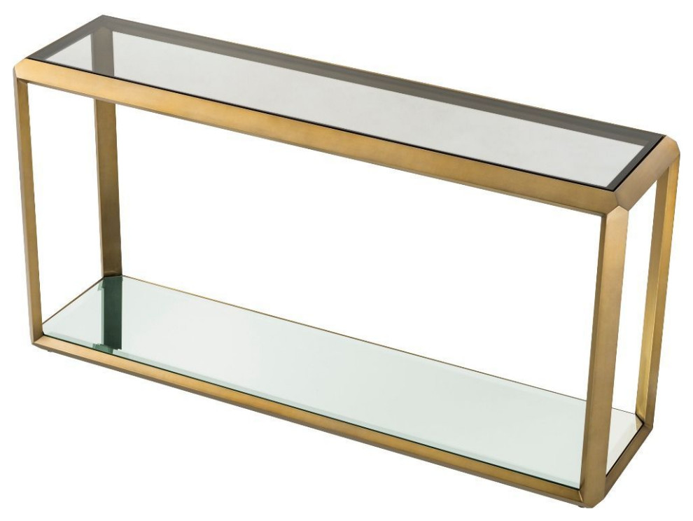 Slim Brass Console Table  Eichholtz Callum   Contemporary   Console Tables   by Oroa   Distinctive Furniture  Houzz