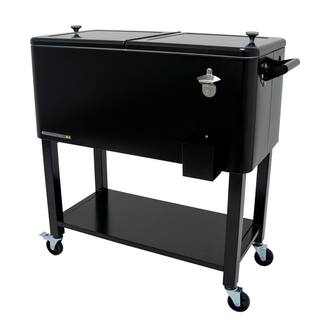 Permasteel 80 qt. Black Outdoor Patio Cooler with Removable Basin PS-223-BK