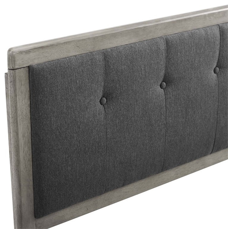 Modway Draper Tufted Full Fabric and Wood Headboard in Gray/Charcoal   Transitional   Headboards   by Homesquare  Houzz