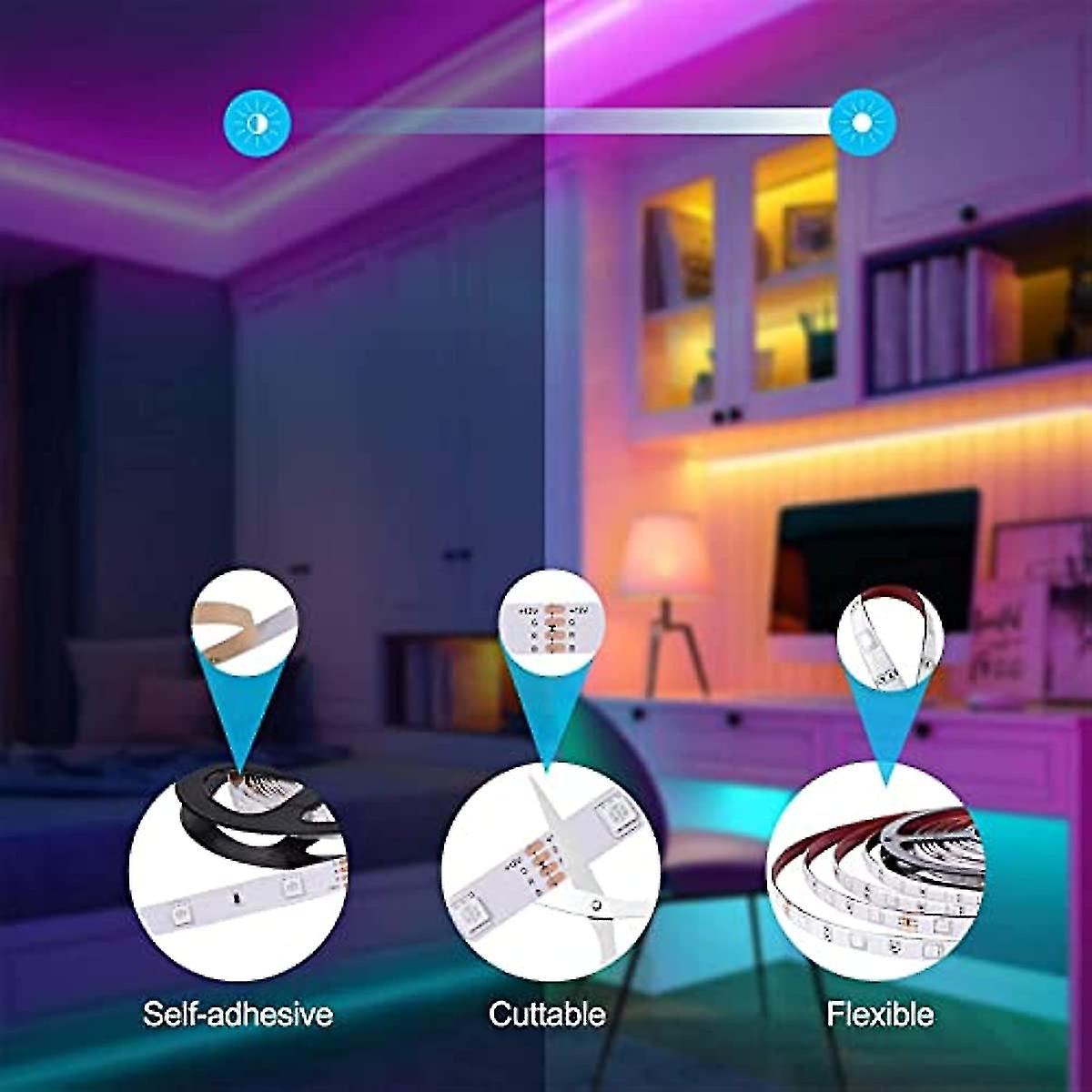 Led Strip Lights  5m 150led With Remote Rgb Light Strip Colour Changing For Bedroom  Diy Color Options Led Tape Lights For Bedroom Ceiling