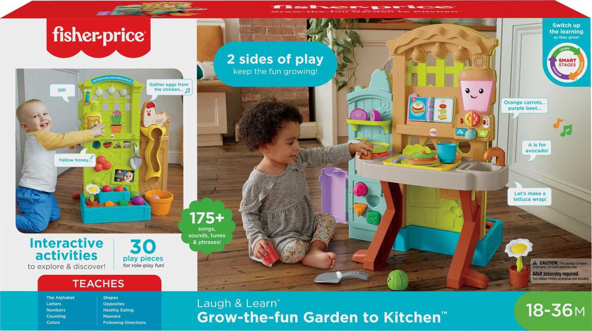 Fisher-Price Laugh and Learn Grow-the-Fun Garden to Kitchen Playset Infant to Toddler Learning Toy