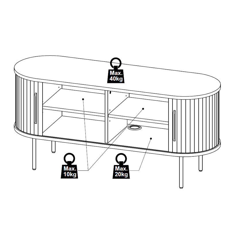 NOLA Entertainment TV Unit 120cm - Oak