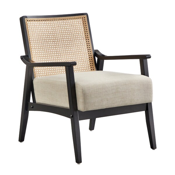 Lifestorey Serena Cane and Solid Wood Accent Chair