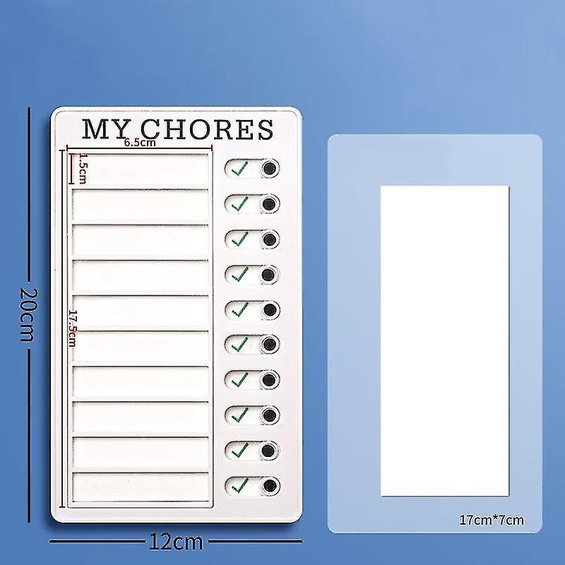 Memo Plastic Board Chore Chart Reusable Checklist，my Chores Checklist Daily Planner (1set)