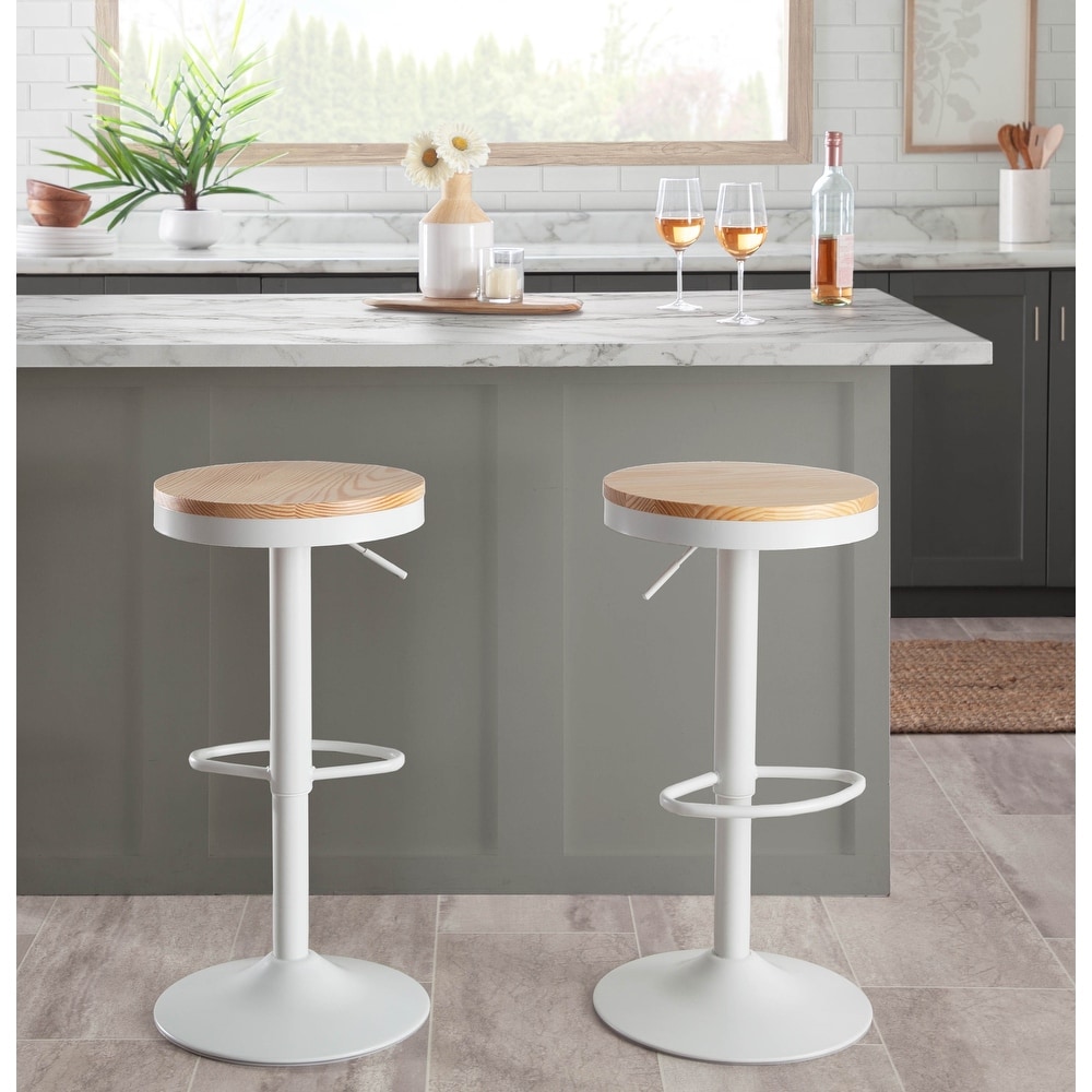 Carbon Loft Goddard Industrial Adjustable Bar Stool (Set of 2)