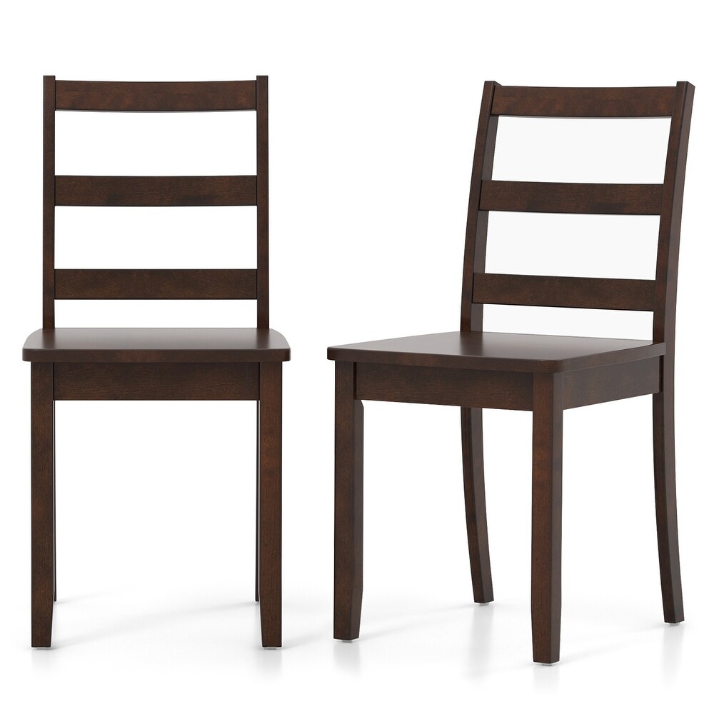 Set of 2 Wood Dining Chairs with Solid Rubber Wood Legs   16\